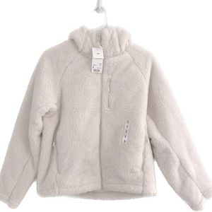 (S) UNIQLO Windproof Fluffy Yarn Fleece White/Cream